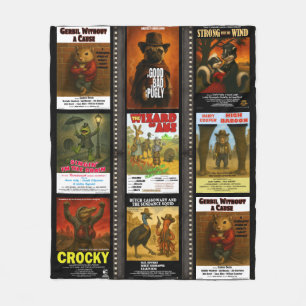 Retro-Tierfilmplakat-Parodien Fleecedecke