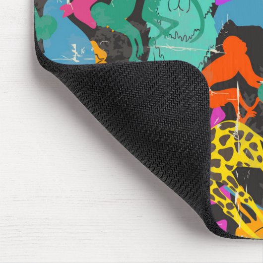 Retro TierSilhouette-Muster Mousepad (Ecke)