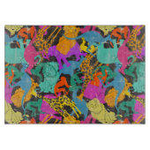 Retro TierSilhouette-Muster Schneidebrett (Vorderseite)