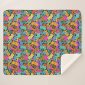 Retro TierSilhouette-Muster Sherpadecke (Vorderseite (Horizontal))