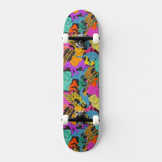 Retro TierSilhouette-Muster Skateboard (Vorderseite)