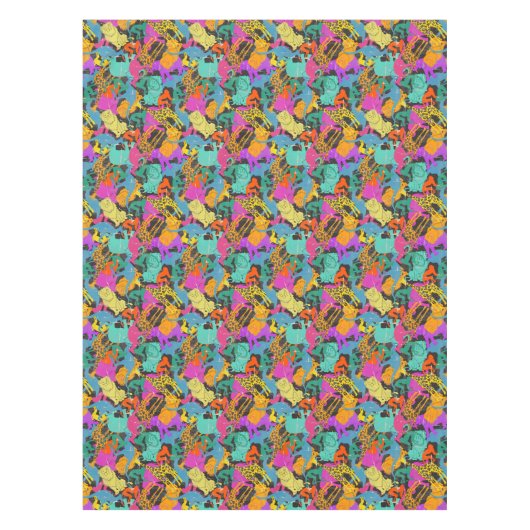 Retro TierSilhouette-Muster Tischdecke (Vorderseite)