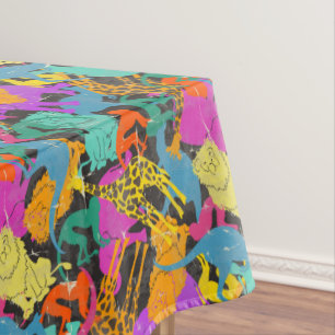 Retro TierSilhouette-Muster Tischdecke