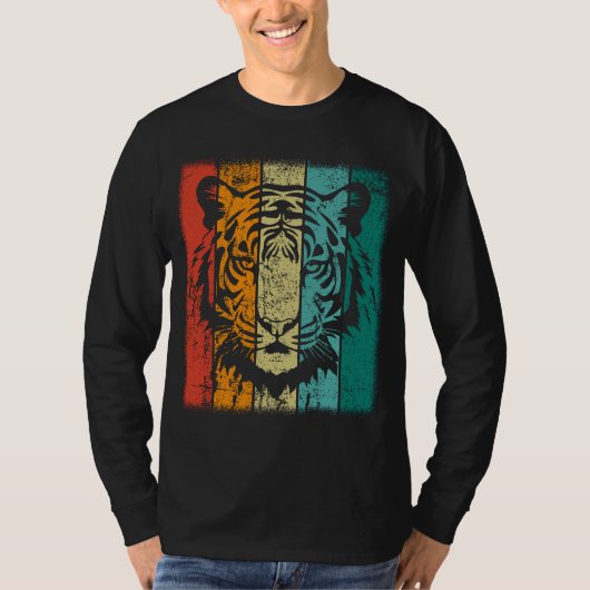 Retro Tiger Face T-Shirt (Vorderseite)