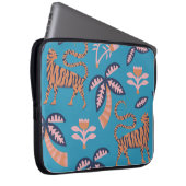 Retro-Tiger, Palme, Blume Laptopschutzhülle (Vorne Rechts)