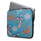 Retro-Tiger, Palme, Blume Laptopschutzhülle (Vorderseite Links)