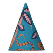 Retro-Tiger, Palme, Blume Partyhütchen (Rechts)