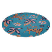 Retro-Tiger, Palme, Blume Schneidebrett (Ecke)