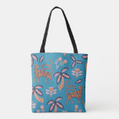 Retro-Tiger, Palme, Blume Tasche (Rückseite)