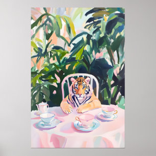 Retro-Tiger-Plakat, Tiger-Ölgemälde, Vintage Poster