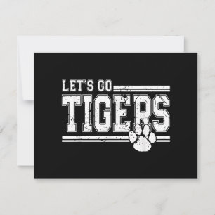 Retro Tigers Schul Sport Name Vintage Dankeskarte