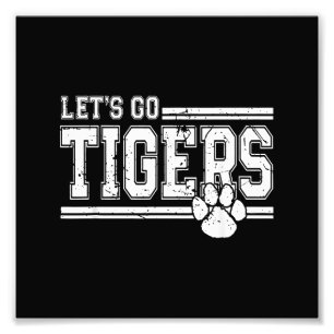 Retro Tigers Schul Sport Name Vintage Fotodruck
