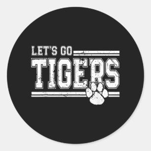 Retro Tigers-Schulsportname Vintage Runder Aufkleber