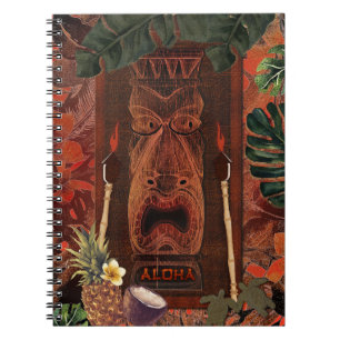 Retro-Tiki Aloha Hawaiian Rustikal Tropische Insel Notizblock