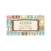 Retro Tiki Aloha Tropical Address Adressaufkleber (Vorne)