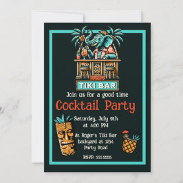 Retro Tiki Bar Cocktail Party Einladung