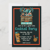 Retro Tiki Bar Cocktail Party Einladung (Vorderseite)