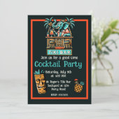 Retro Tiki Bar Cocktail Party Einladung (Stehend Vorderseite)