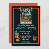 Retro Tiki Bar Cocktail Party Einladung (Vorne/Hinten)