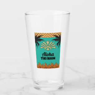 Retro Tiki Bar mit Name Glas