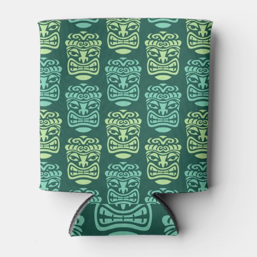 Retro Tiki Beach Bar Pattern Dosenkühler (Vorderseite)