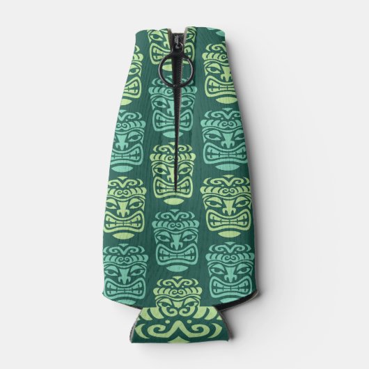 Retro Tiki Beach Bar Pattern Flaschenkühler (Rückseite)