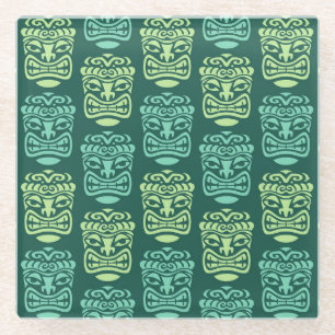 Retro Tiki Beach Bar Pattern Glasuntersetzer