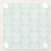 Retro Tiki Beach Bar Pattern Glasuntersetzer (Rückseite)