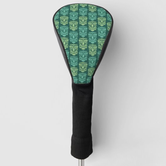 Retro Tiki Beach Bar Pattern Golf Headcover (Vorderseite)