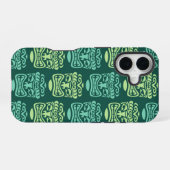 Retro Tiki Beach Bar Pattern iPhone 16 Hülle (Rückseite (Horizontal))