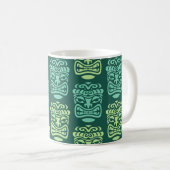 Retro Tiki Beach Bar Pattern Kaffeetasse (VorderseiteRechts)