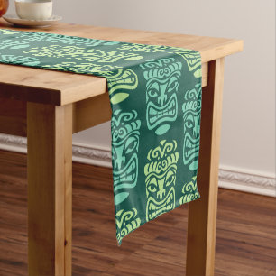 Retro Tiki Beach Bar Pattern Kurzer Tischläufer