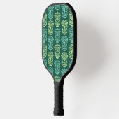 Retro Tiki Beach Bar Pattern Pickleball Schläger (Links)