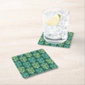 Retro Tiki Beach Bar Pattern Rechteckiger Pappuntersetzer (Vor Ort)
