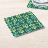 Retro Tiki Beach Bar Pattern Rechteckiger Pappuntersetzer (angewinkelt)