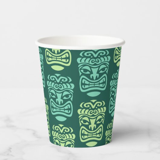 Retro Tiki Beach Party Pappbecher (Rückseite)