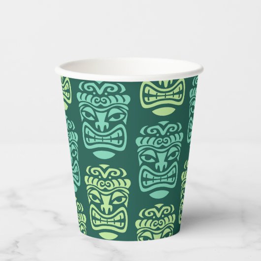 Retro Tiki Beach Party Pappbecher (Vorderseite)