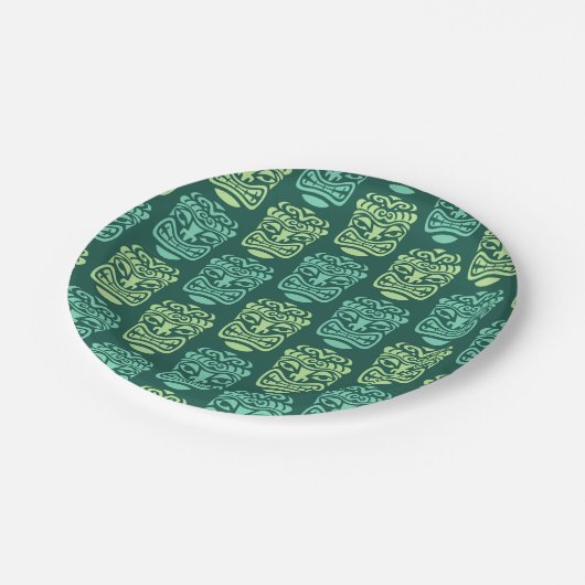 Retro Tiki Beach Party Pappteller (Schrägansicht)