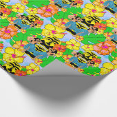Retro tiki hula hawaiisches geschenkpapier (Ecke)