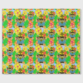 Retro tiki hula hawaiisches geschenkpapier (Flach)