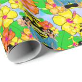 Retro tiki hula hawaiisches geschenkpapier (Rolleneckpunkt)