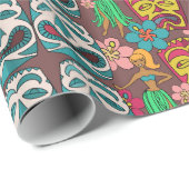 Retro tiki hula niedliches geschenkpapier (Rolleneckpunkt)