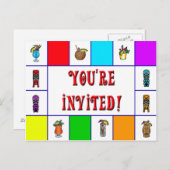 Retro Tiki Invite Einladungspostkarte (Vorne/Hinten)
