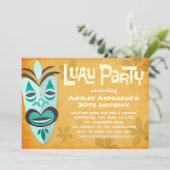 Retro Tiki Luau Party Einladungen (Stehend Vorderseite)