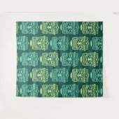 Retro Tiki Muster Wandteppich (Vorderseite (Horizontal))