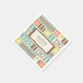 Retro Tiki Party Aloha Birthday Serviette (Ecke)