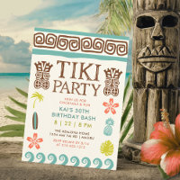 Retro Tiki Party Tropical Birthday
