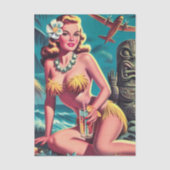 Retro-Tiki-Pinup Seidenpapier (Vorderseite)