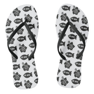 Retro-Tiki Schwarz-Weiß-Muster Badesandalen
