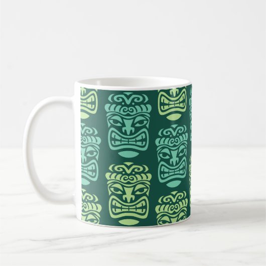 Retro-Tiki-Strandbar-Muster Kaffeetasse (Links)